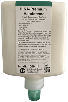 ILKA-Premium Handcreme Hydratisierende Hautpflegecreme für stark belastete und trockene Haut
